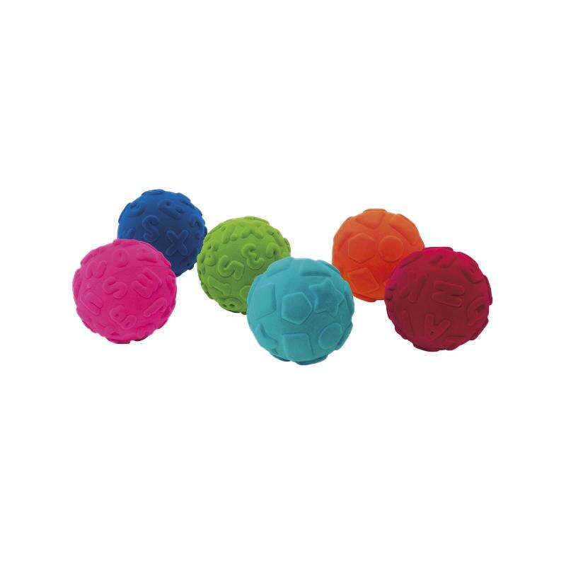 Set 6 mingiute colorate educative din cauciuc natural, Rubbabu