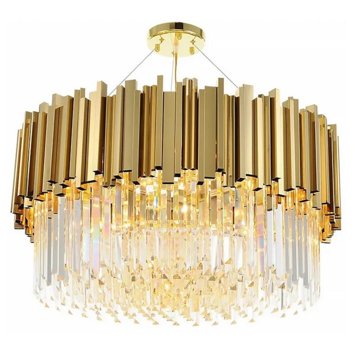 Полилей EGO Interiors Zlota Crystal Gold Lux, 4 x E14, 230V, Кристално стъкло, Златист