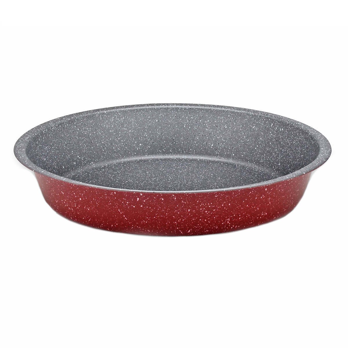 Tava de copt Voltz V51222RR28, 28 cm, Finisaj marmura, Rosu