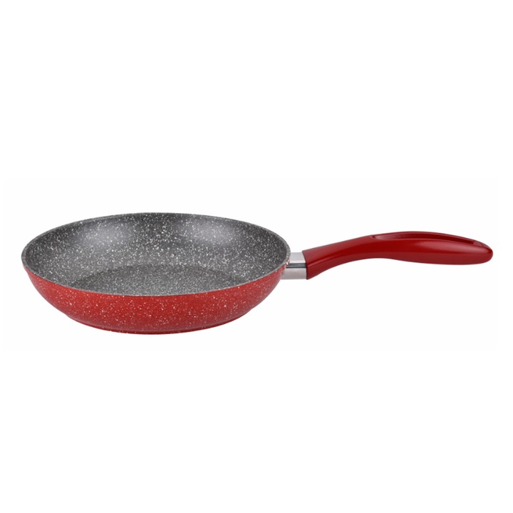 Тиган Voltz V54419A26, 26 см, 4 мм, Мраморно покритие, Индукция, Червен