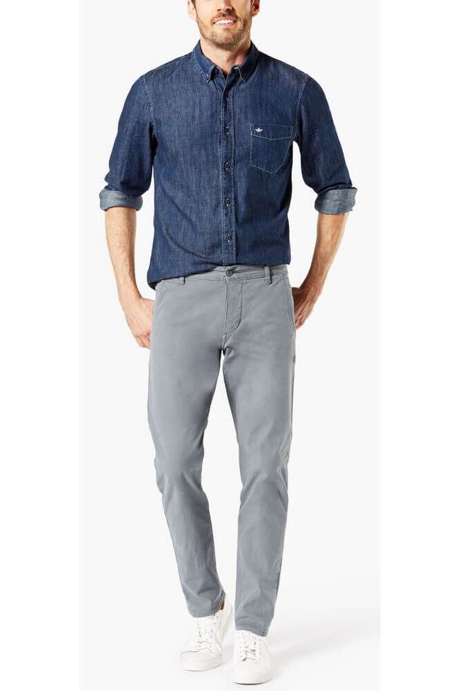 Pantaloni pentru barbati, Dockers Alpha Khaki Tapered, Gri, 34/34