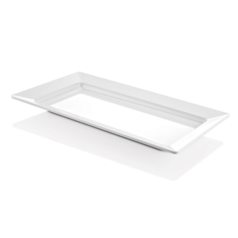 Platou bufet melamina servire dreptunghiular Raki White 43x21cm