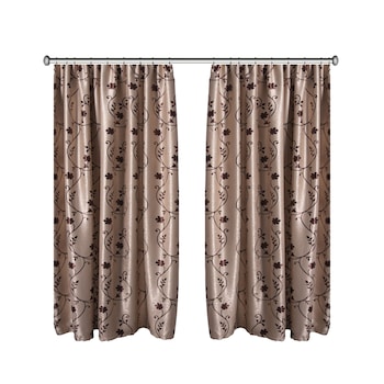 Set doua draperii Black-out Floricele Maro 2x200x260 cm, cu rejansa Set doua draperii Black-out Floricele Maro 2x200x260 cm, cu rejansa