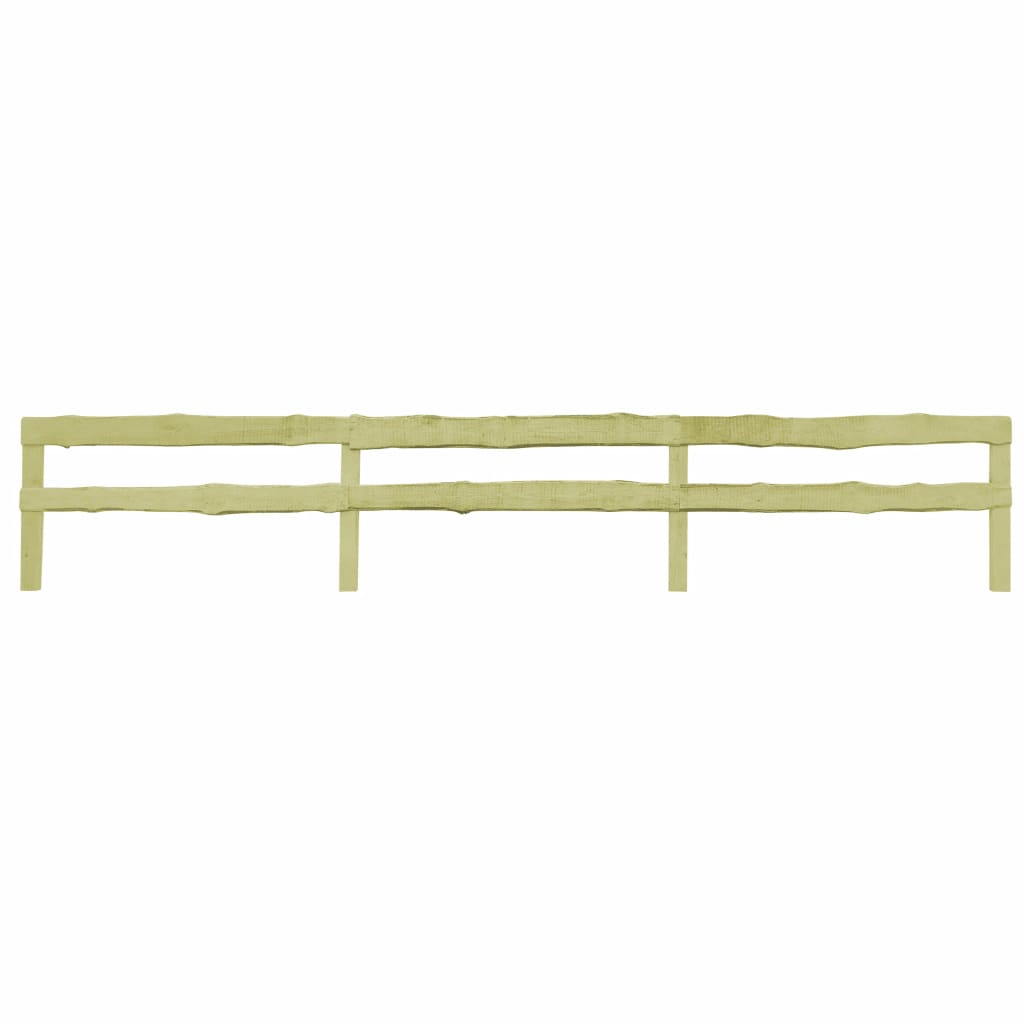 Set de 2 panouri de gard de gradina cu 2 traverse, vidaXL, Lemn de pin, 510 x 90 cm, Maro