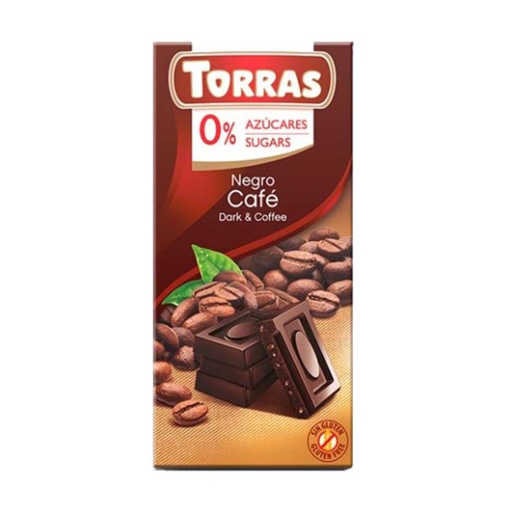 Ciocolata Neagra cu Cafea 75gr Torras