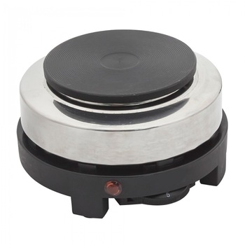 Plita camping Rosberg R51445C, 500W, Din fonta, 5 trepte, Inox / Negru Plita camping Rosberg R51445C, 500W, Din fonta, 5 trepte, Inox / Negru