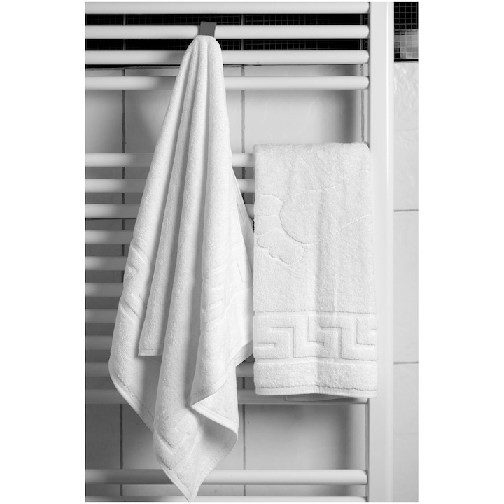Комплект от 2 кърпи за крака Hotel Line Bedora, 50 x 70 см, 100% памук, 650 гр/м2, Бял