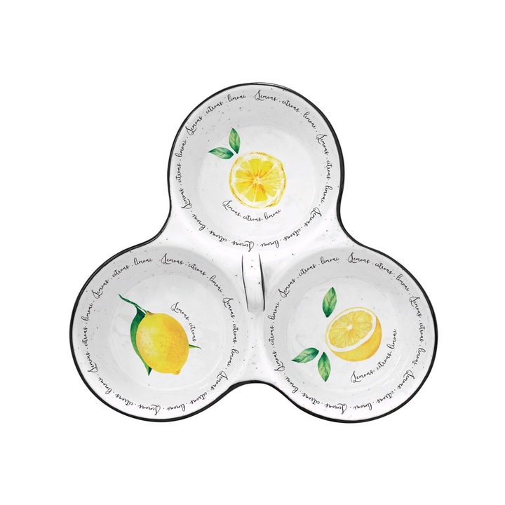 3 rekeszes tálalótál, porcelán, "Amalfi" - Nuova R2S