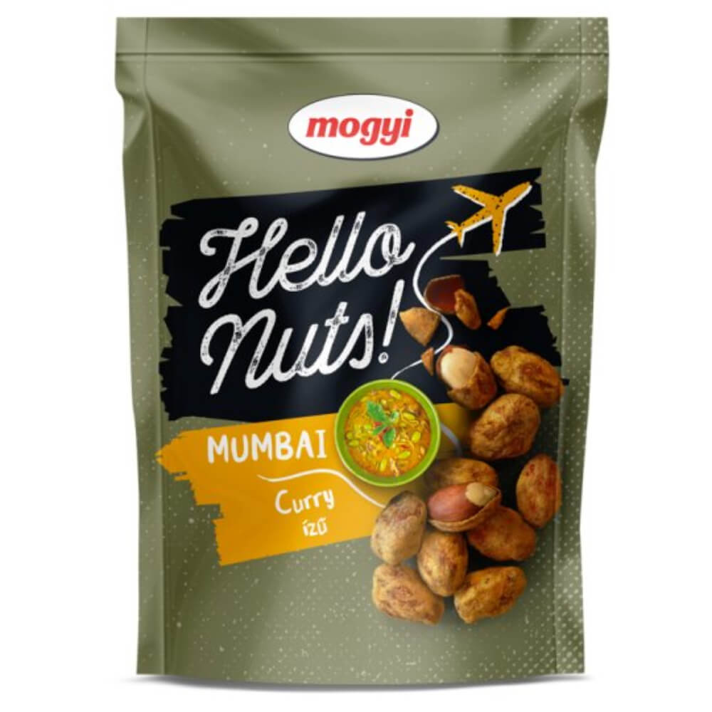 Arahide Prajite Picante cu Aroma Curry Mogyi Hello Nuts, 100g