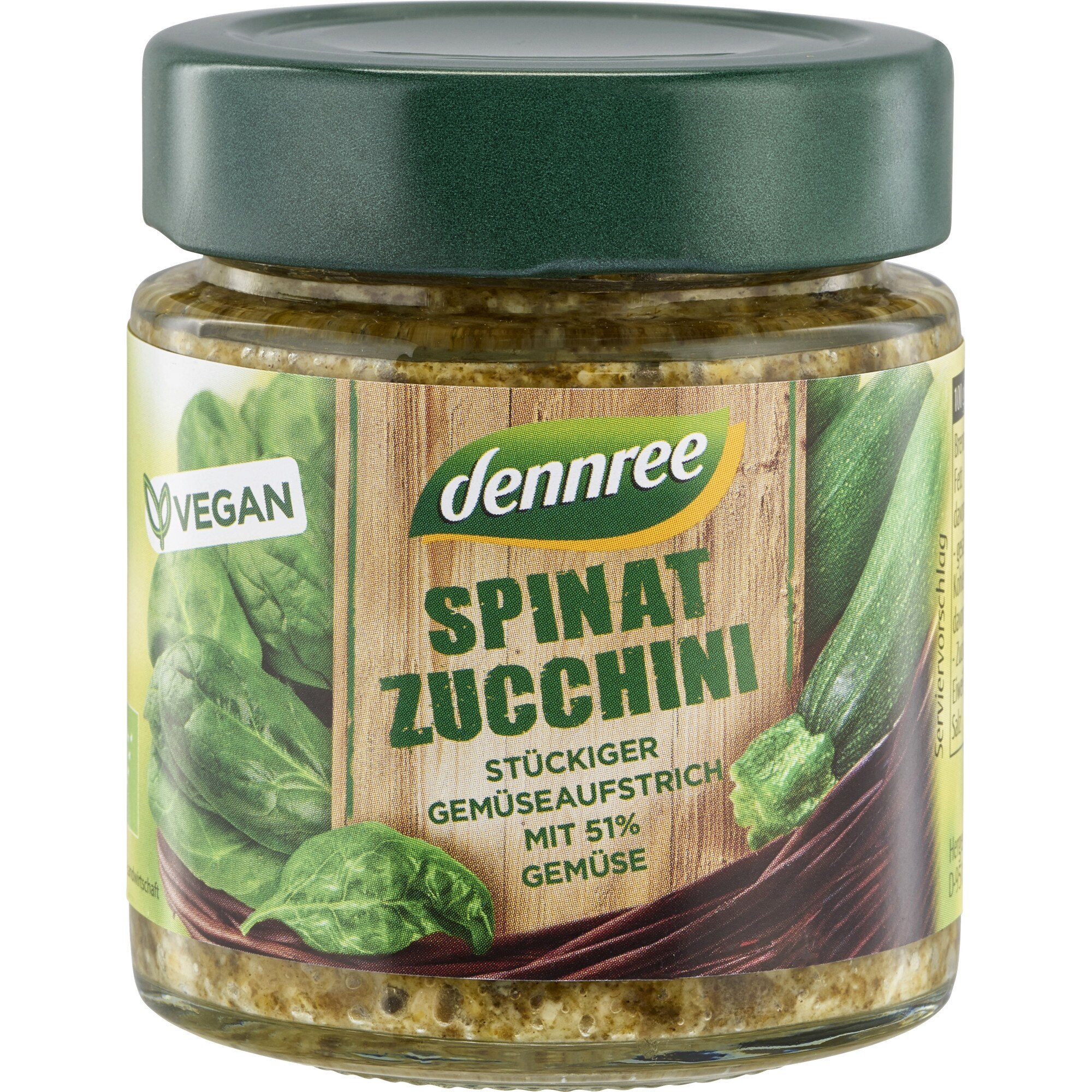 Pasta de legume cu spanac si zucchini bio 120g Dennree
