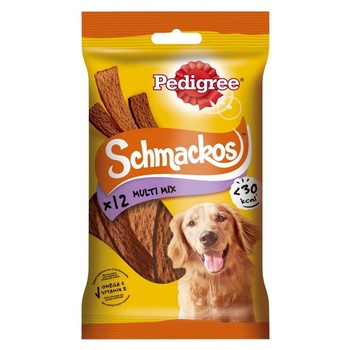 Recompense pentru Caini, Pedigree Schmackos, cu Multi Mix, 86 g Recompense pentru Caini, Pedigree Schmackos, cu Multi Mix, 86 g