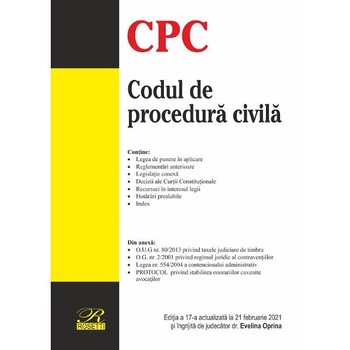 Codul de procedura civila. Actualizat 21 februarie 2021 Codul de procedura civila. Actualizat 21 februarie 2021