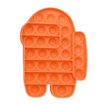 Jucarie antistres din silicon, Pop it now, forma Among Us, portocaliu, 13 cm, Urban Trends ® Jucarie antistres din silicon, Pop it now, forma Among Us, portocaliu, 13 cm, Urban Trends ®