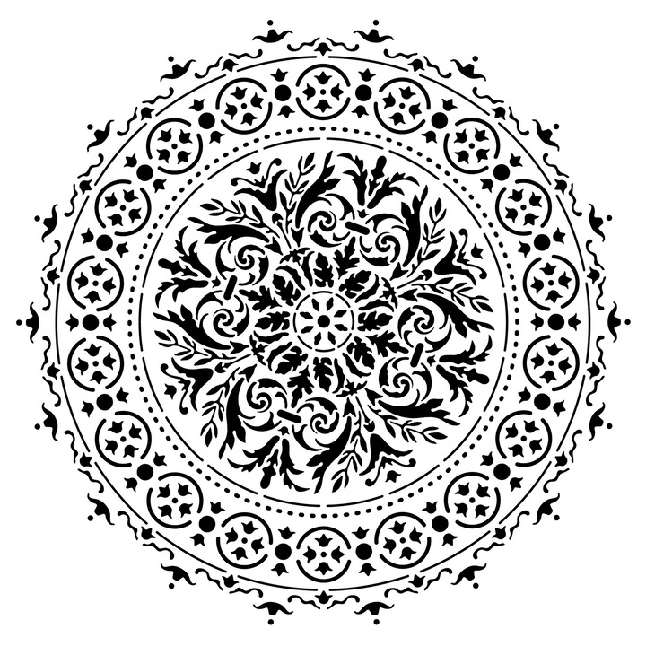 Sablon 3D Eni Design 50x50cm, Baroque Mandala, reutilizabil