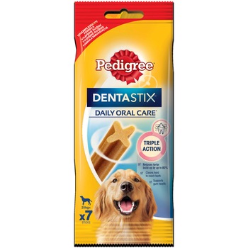 Sticks pentru Caini de Talie Mare, Pedigree, DentaStix Daily Oral Care, 270 g, 7 Buc Sticks pentru Caini de Talie Mare, Pedigree, DentaStix Daily Oral Care, 270 g, 7 Buc