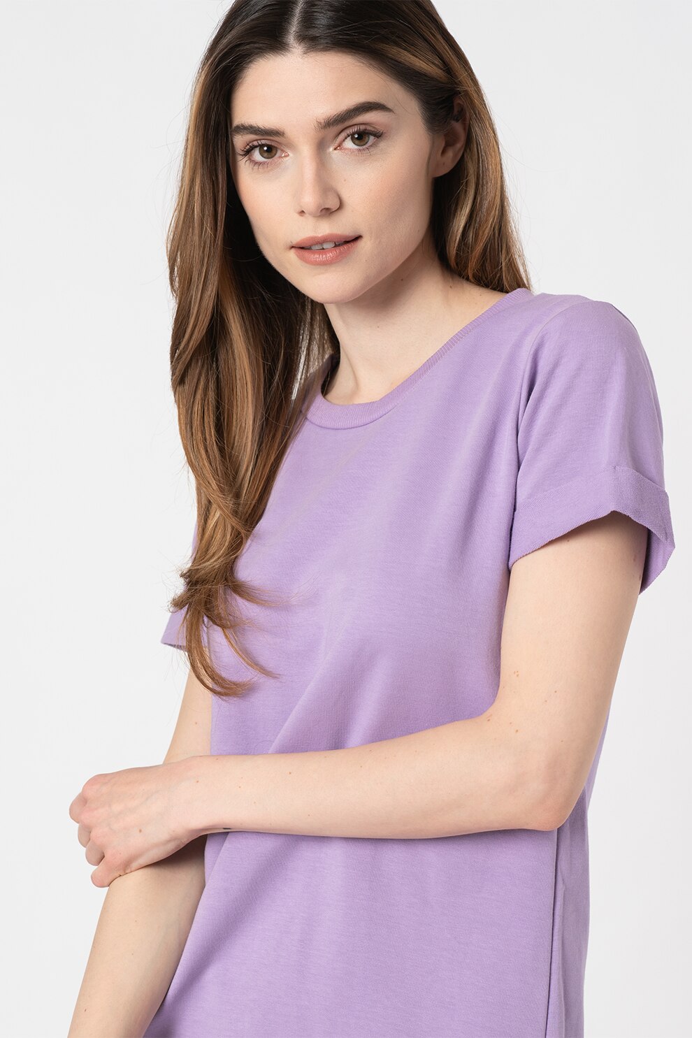 Haily's, Rochie-tricou cu terminatie asimetrica Ann, Lila