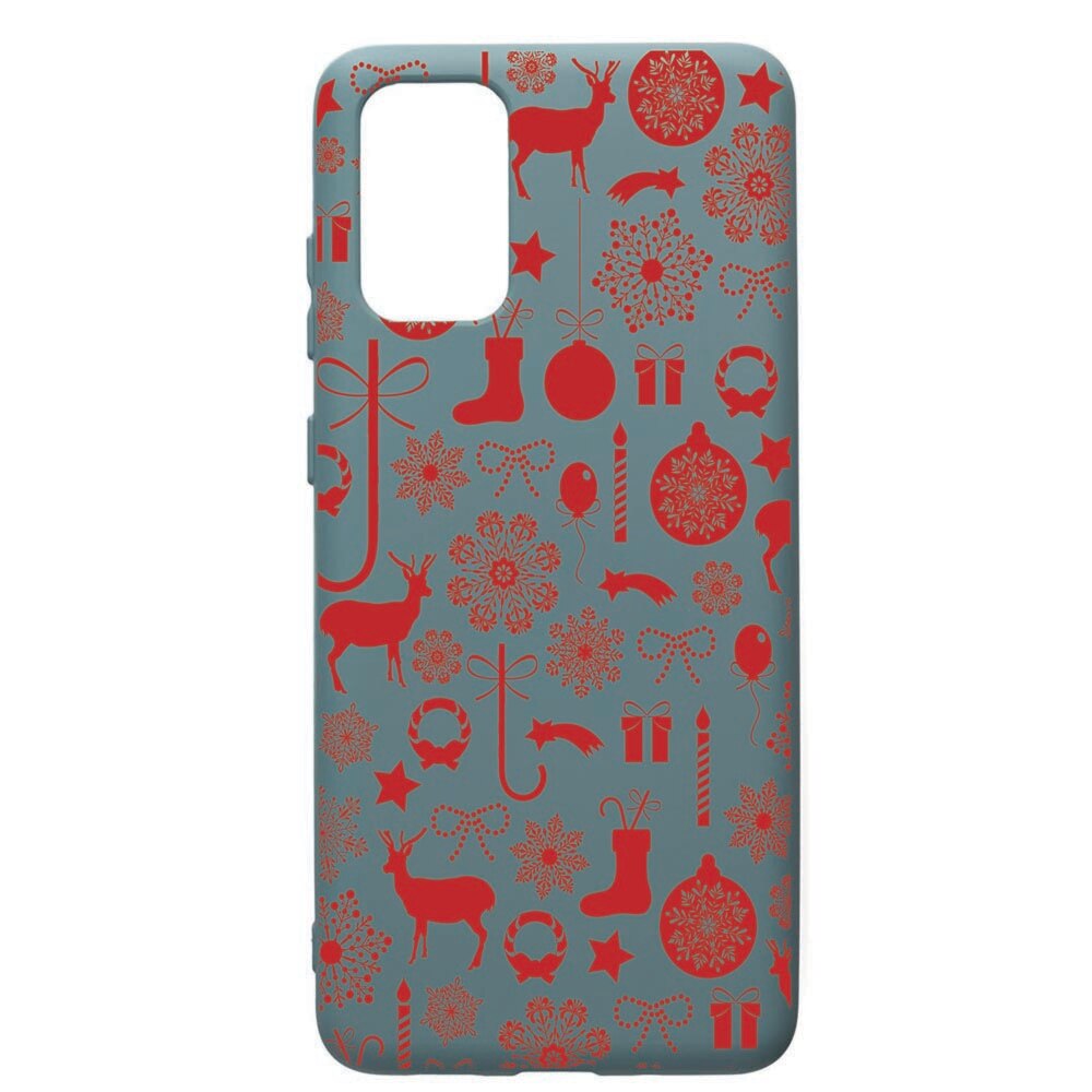 Husa Premium Silicon Compatibila Cu Samsung Galaxy S20 Plus, Christmas Pattern, cu interiorul din material textil, protectie camera, Cornflower, PCF7