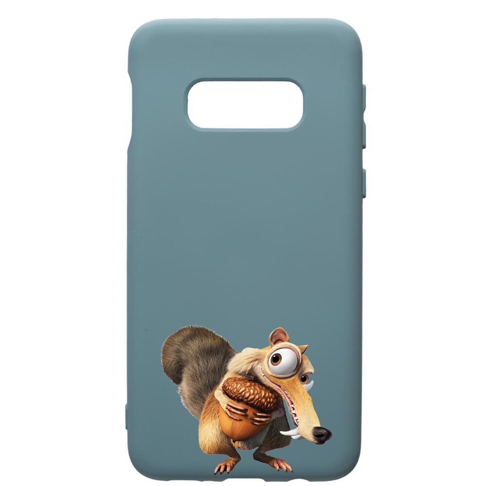 Husa Premium Silicon Compatibila Cu Samsung Galaxy S10, Ice Age Nutty, cu interiorul din material textil, protectie camera, Cornflower, PCF23