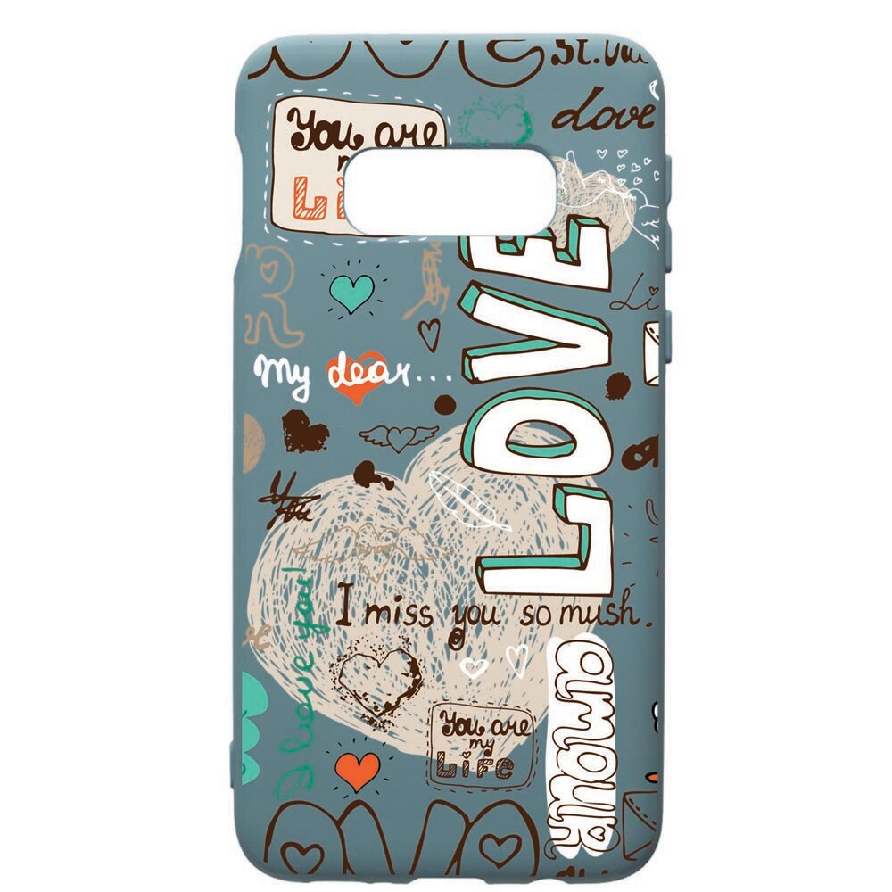 Husa Premium Silicon Compatibila Cu Samsung Galaxy S10, Love February, cu interiorul din material textil, protectie camera, Cornflower, PCF25