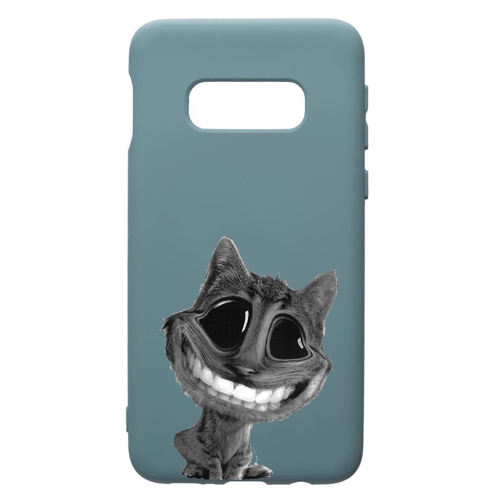 Husa Premium Silicon Compatibila Cu Samsung Galaxy S10, Crazy Cat, cu interiorul din material textil, protectie camera, Cornflower, PCF20