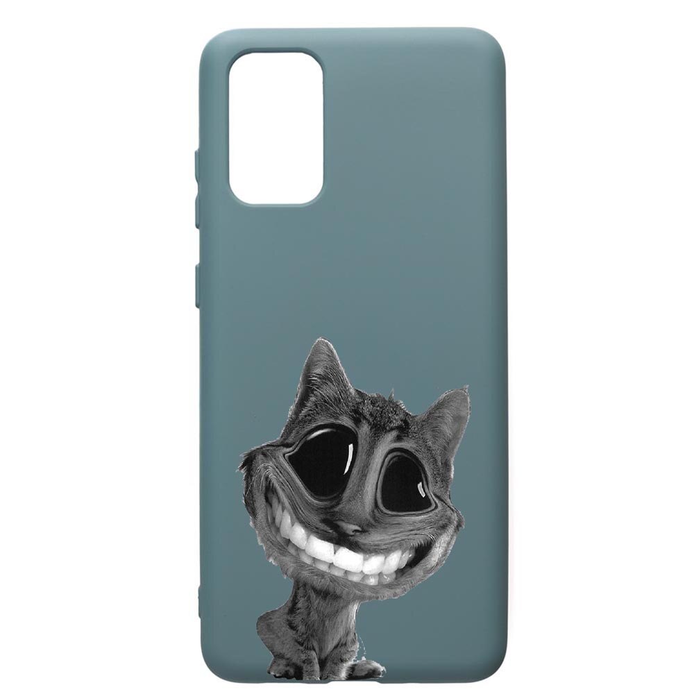 Husa Premium Silicon Compatibila Cu Samsung Galaxy S20 Plus, Crazy Cat, cu interiorul din material textil, protectie camera, Cornflower, PCF20