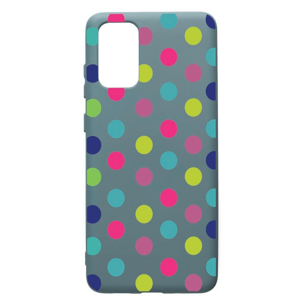 Husa Premium Silicon Compatibila Cu Samsung Galaxy S20 Plus, Dots Color, cu interiorul din material textil, protectie camera, Cornflower, PCF61