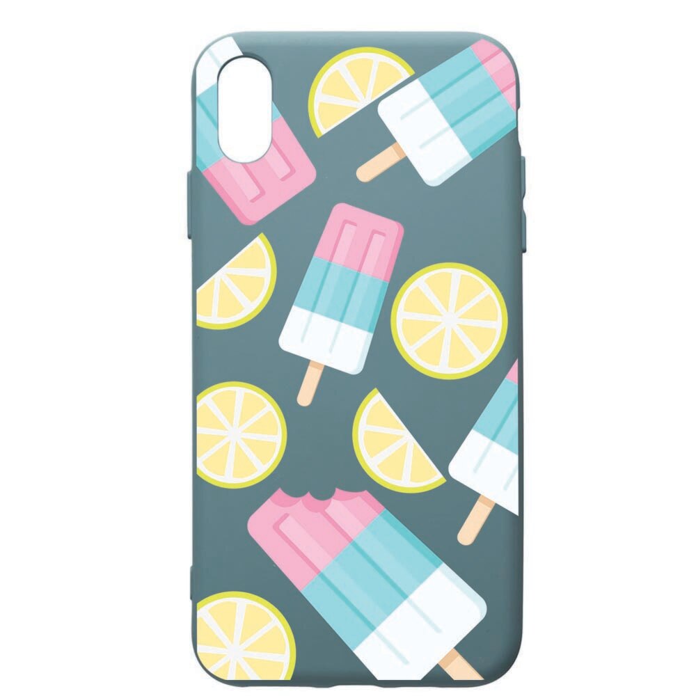 Husa Premium Silicon Compatibila Cu Apple iPhone XS Max, Ice Cream, cu interiorul din material textil, protectie camera, Cornflower, PCF65