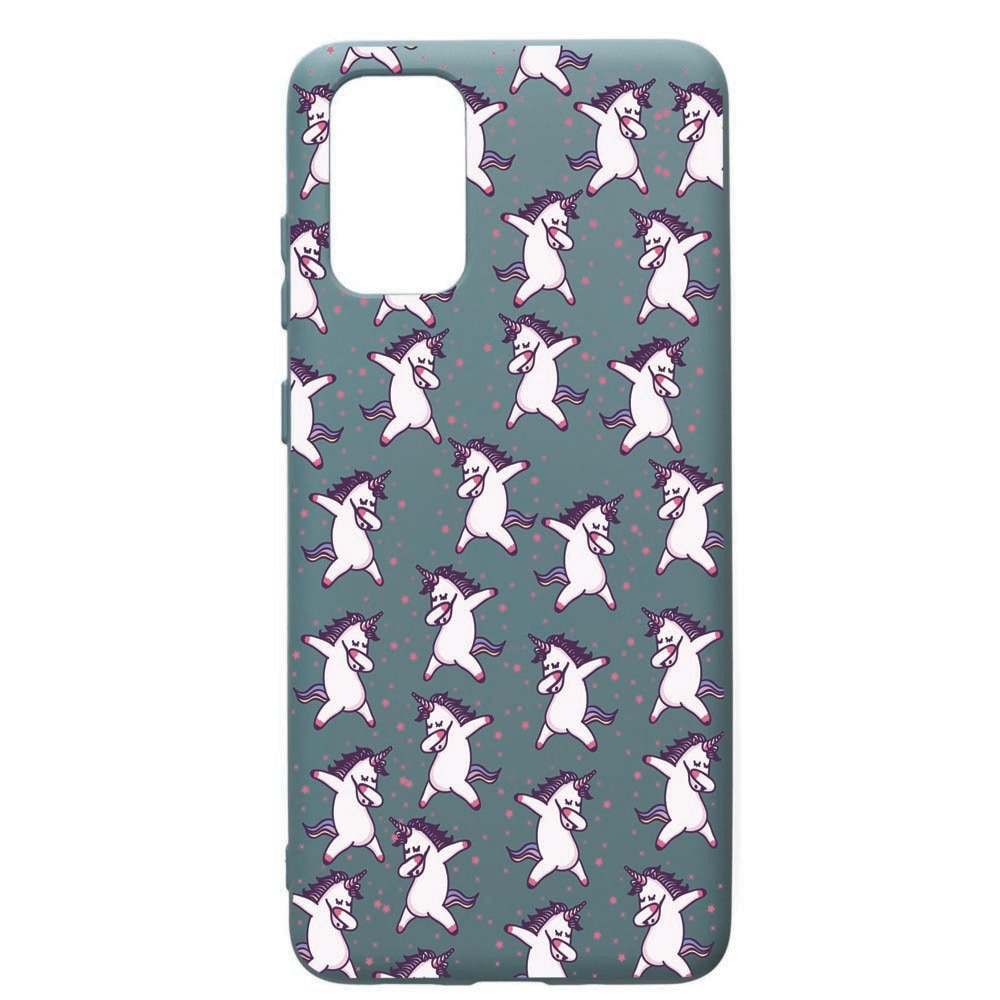 Husa Premium Silicon Compatibila Cu Samsung Galaxy S20 Plus, Unicorn, cu interiorul din material textil, protectie camera, Cornflower, PCF73
