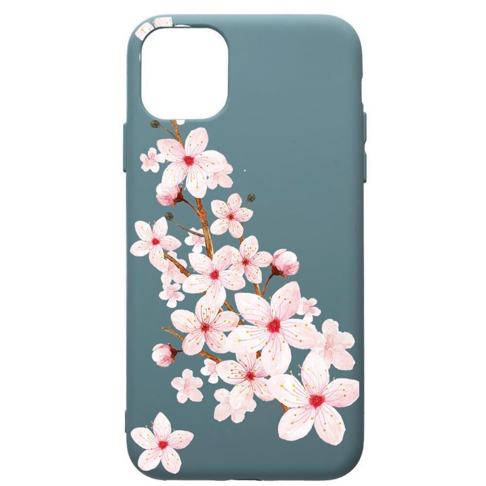 Husa Premium Silicon Compatibila Cu Apple iPhone 11 Pro Max, Spring Flower, cu interiorul din material textil, protectie camera, Cornflower, PCF62