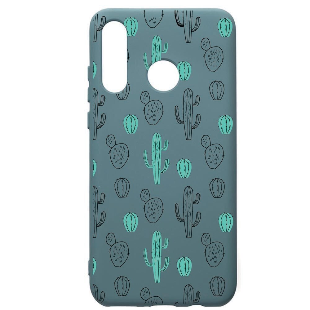 Husa Premium Silicon Compatibila Cu Huawei P30 Lite, Cactus, cu interiorul din material textil, protectie camera, Cornflower, PCF84