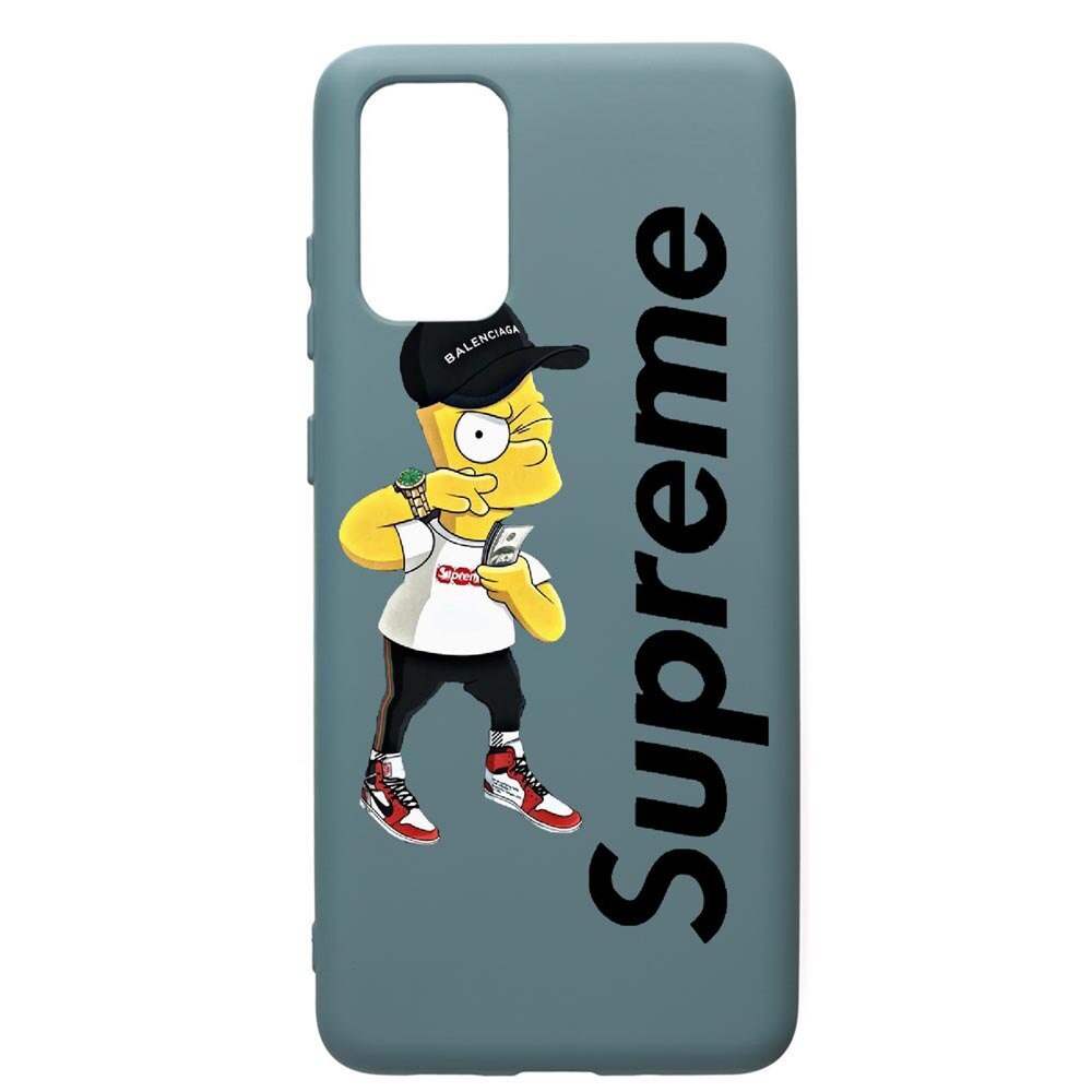 Husa Premium Silicon Compatibila Cu Samsung Galaxy S20 Plus, Supreme, The Simpsons, cu interiorul din material textil, protectie camera, Cornflower, PCF258