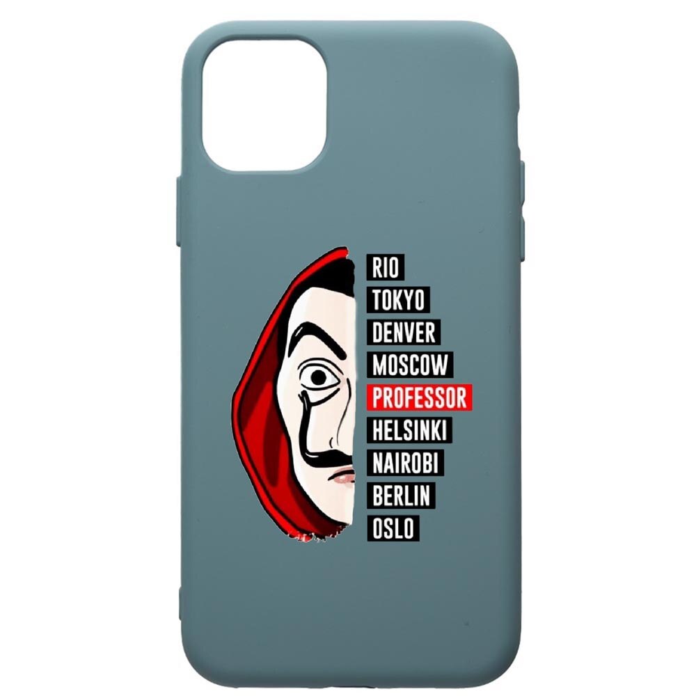 Husa Premium Silicon Compatibila Cu Apple iPhone 11 Pro Max, La Casa De Papel, cu interiorul din material textil, protectie camera, Cornflower, PCF302