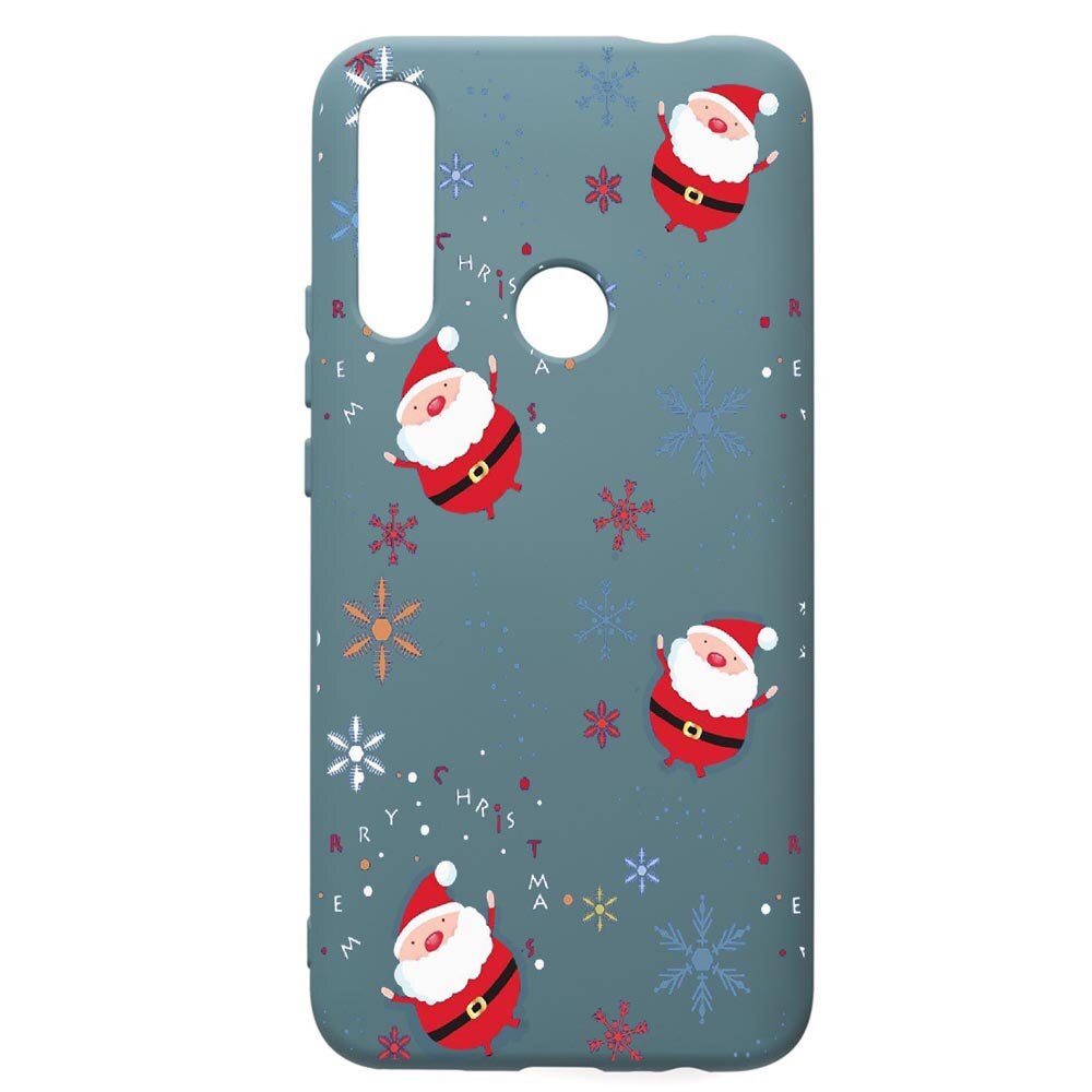 Husa Premium Silicon Compatibila Cu Huawei Y7 2019, Xmas, cu interiorul din material textil, protectie camera, Cornflower, PCF308
