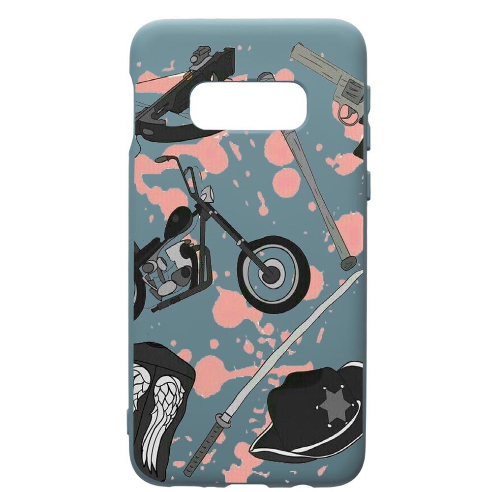 Husa Premium Silicon Compatibila Cu Samsung Galaxy S10E, The Walking Dead, cu interiorul din material textil, protectie camera, Cornflower, PCF307