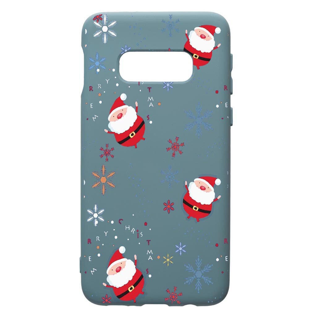 Husa Premium Silicon Compatibila Cu Samsung Galaxy S10E, Xmas, cu interiorul din material textil, protectie camera, Cornflower, PCF308
