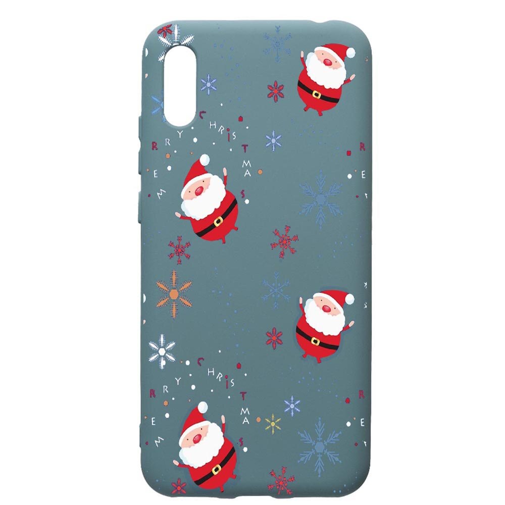 Husa Premium Silicon Compatibila Cu Huawei Y6 2019, Xmas, cu interiorul din material textil, protectie camera, Cornflower, PCF308