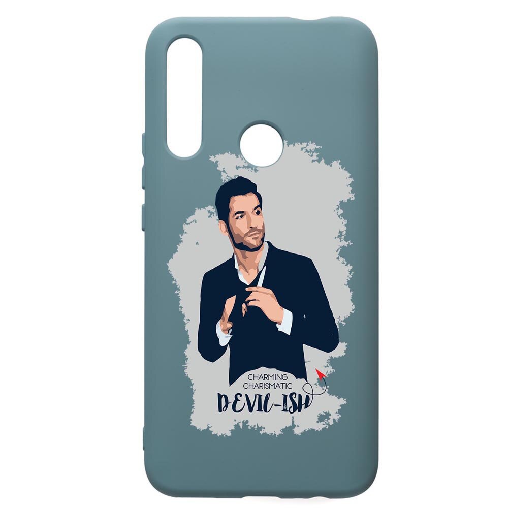 Husa Premium Silicon Compatibila Cu Huawei Y7 2019, Lucifer, cu interiorul din material textil, protectie camera, Cornflower, PCF299