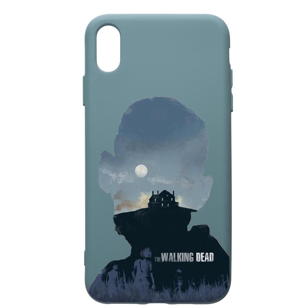 Husa Premium Silicon Compatibila Cu Apple iPhone XS Max, The Walking Dead, cu interiorul din material textil, protectie camera, Cornflower, PCF303