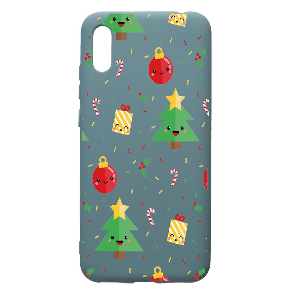 Husa Premium Silicon Compatibila Cu Huawei Y6 2019, Xmas, cu interiorul din material textil, protectie camera, Cornflower, PCF309