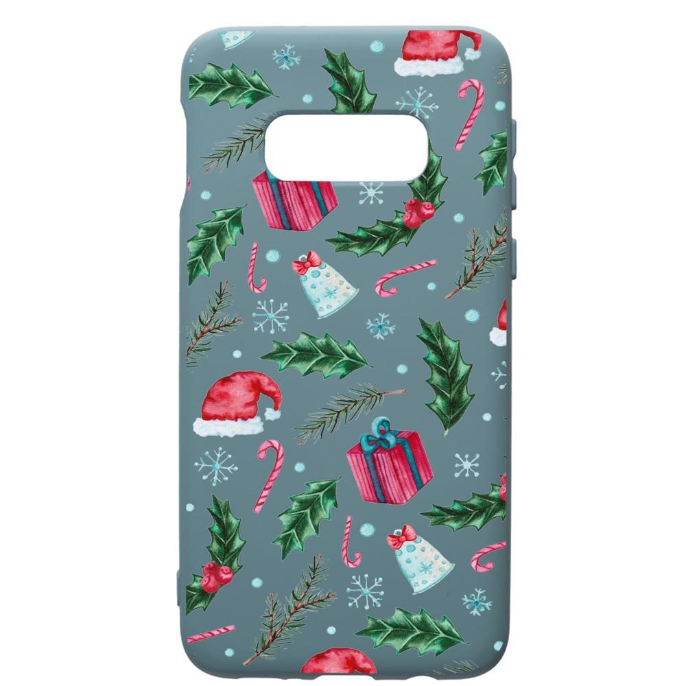 Husa Premium Silicon Compatibila Cu Samsung Galaxy S10E, Xmas, cu interiorul din material textil, protectie camera, Cornflower, PCF314