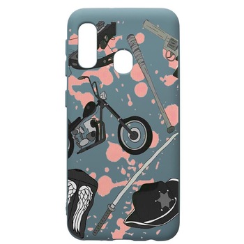 Husa Premium Silicon Compatibila Cu Samsung Galaxy A20E, The Walking Dead, cu interiorul din material textil, protectie camera, Cornflower, PCF307 Husa Premium Silicon Compatibila Cu Samsung Galaxy A20E, The Walking Dead, cu interiorul din material textil, protectie camera, Cornflower, PCF307