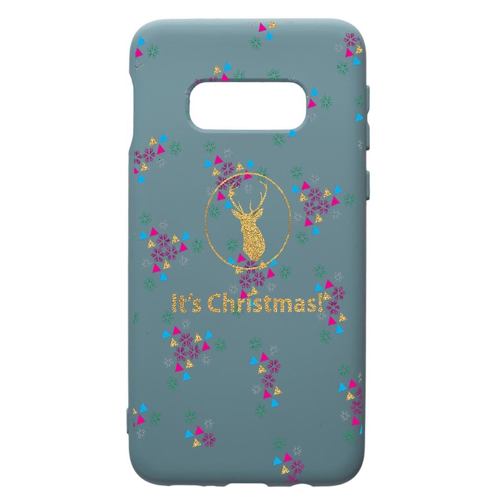 Husa Premium Silicon Compatibila Cu Samsung Galaxy S10E, Xmas, cu interiorul din material textil, protectie camera, Cornflower, PCF313