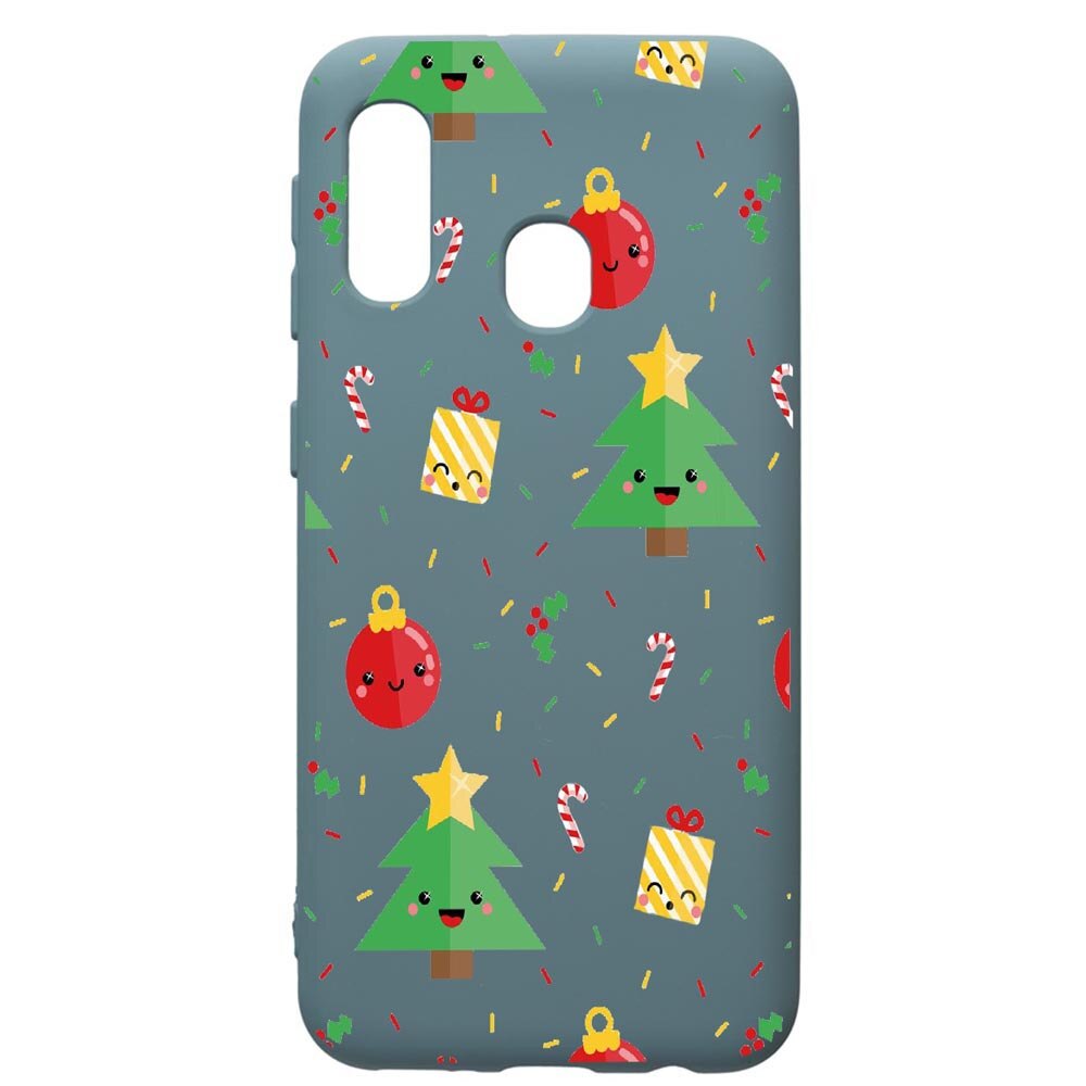 Husa Premium Silicon Compatibila Cu Samsung Galaxy A20E, Xmas, cu interiorul din material textil, protectie camera, Cornflower, PCF309