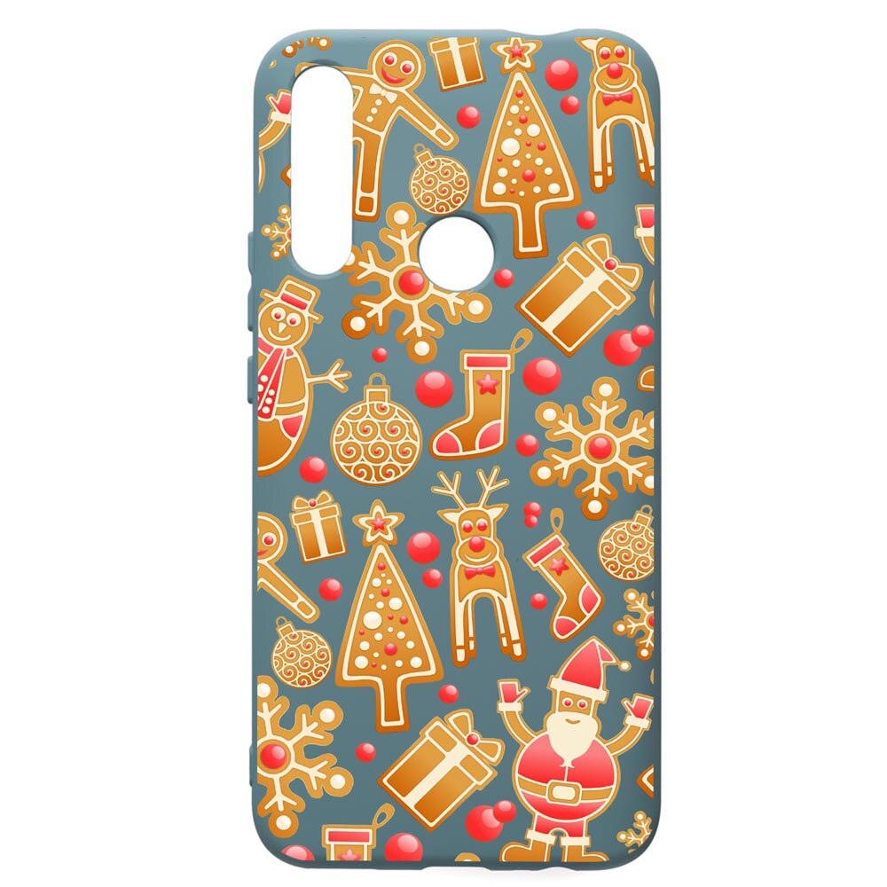 Husa Premium Silicon Compatibila Cu Huawei Y7 2019, Xmas, cu interiorul din material textil, protectie camera, Cornflower, PCF317