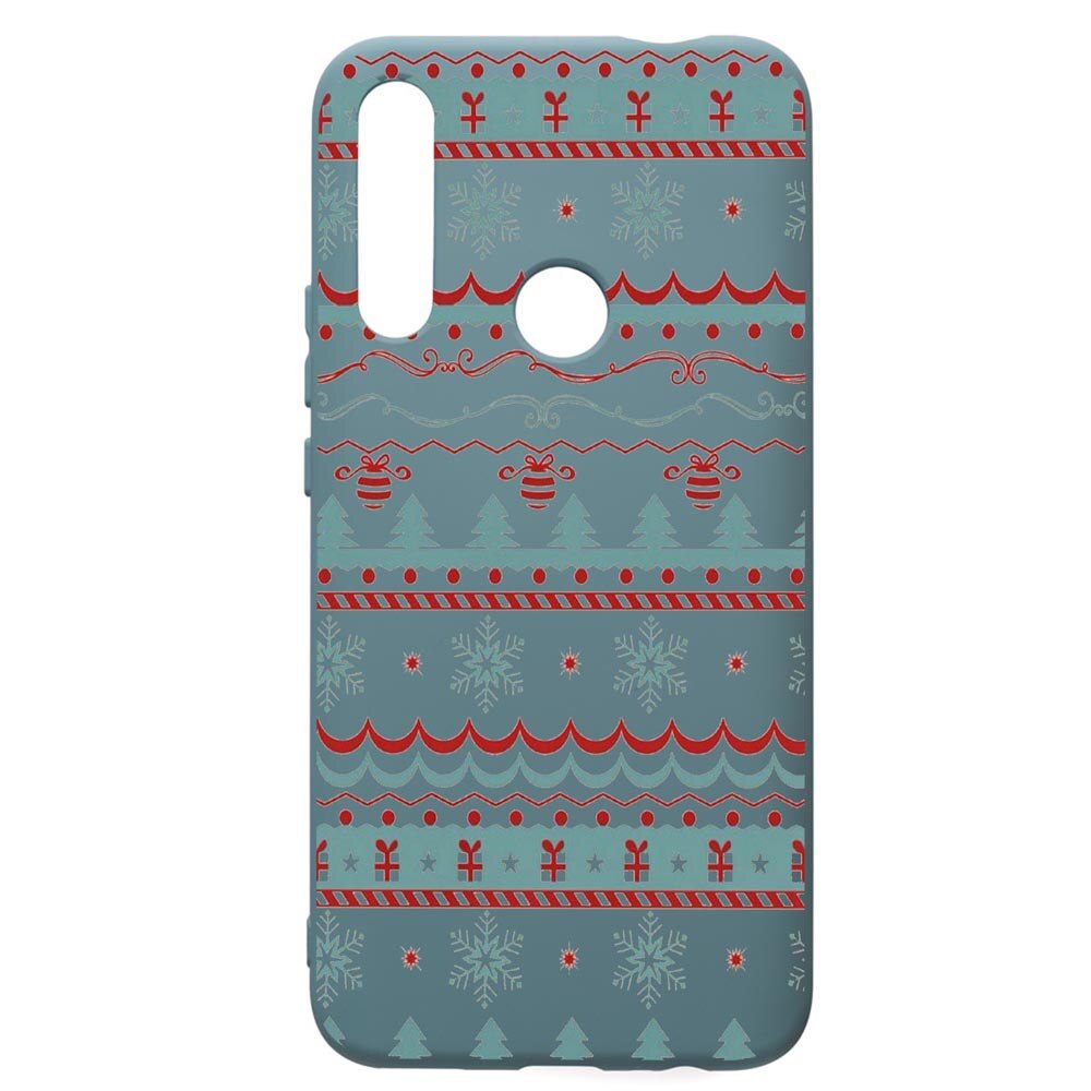 Husa Premium Silicon Compatibila Cu Huawei Y7 2019, Xmas, cu interiorul din material textil, protectie camera, Cornflower, PCF321