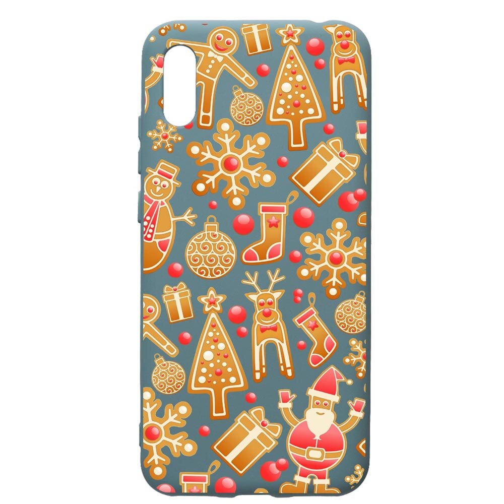 Husa Premium Silicon Compatibila Cu Huawei Y6 2019, Xmas, cu interiorul din material textil, protectie camera, Cornflower, PCF317