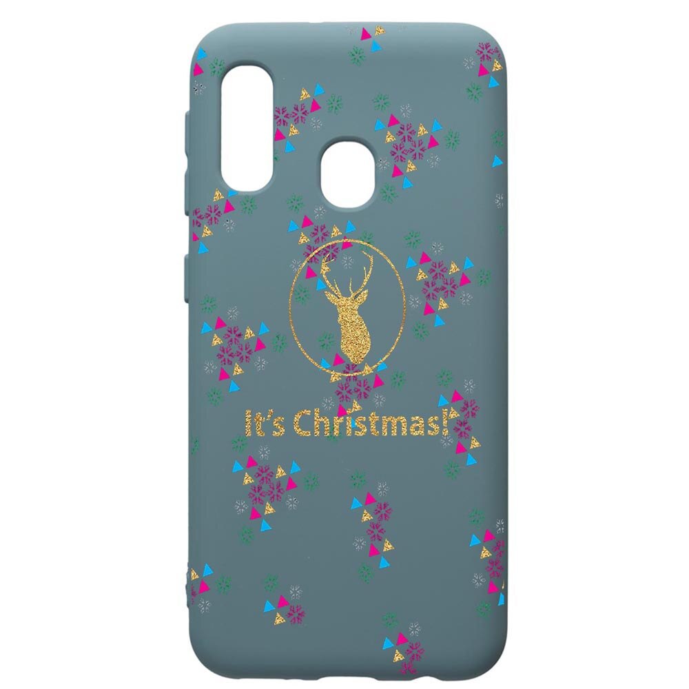 Husa Premium Silicon Compatibila Cu Samsung Galaxy A20E, Xmas, cu interiorul din material textil, protectie camera, Cornflower, PCF313