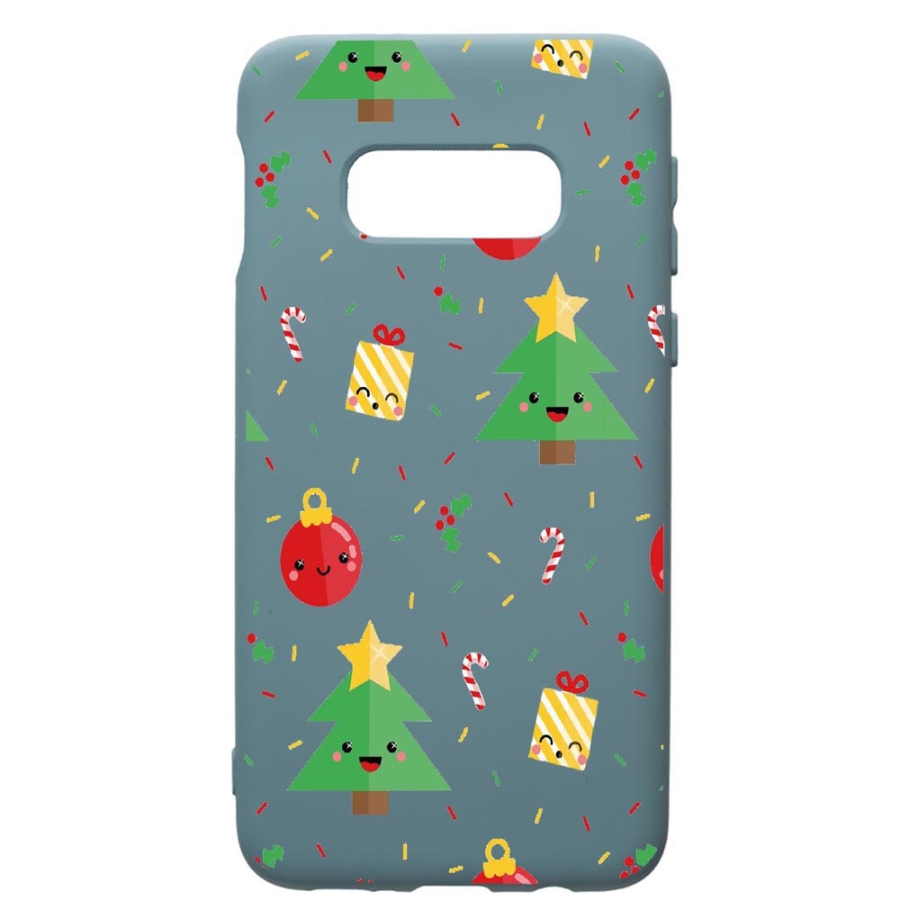 Husa Premium Silicon Compatibila Cu Samsung Galaxy S10E, Xmas, cu interiorul din material textil, protectie camera, Cornflower, PCF309