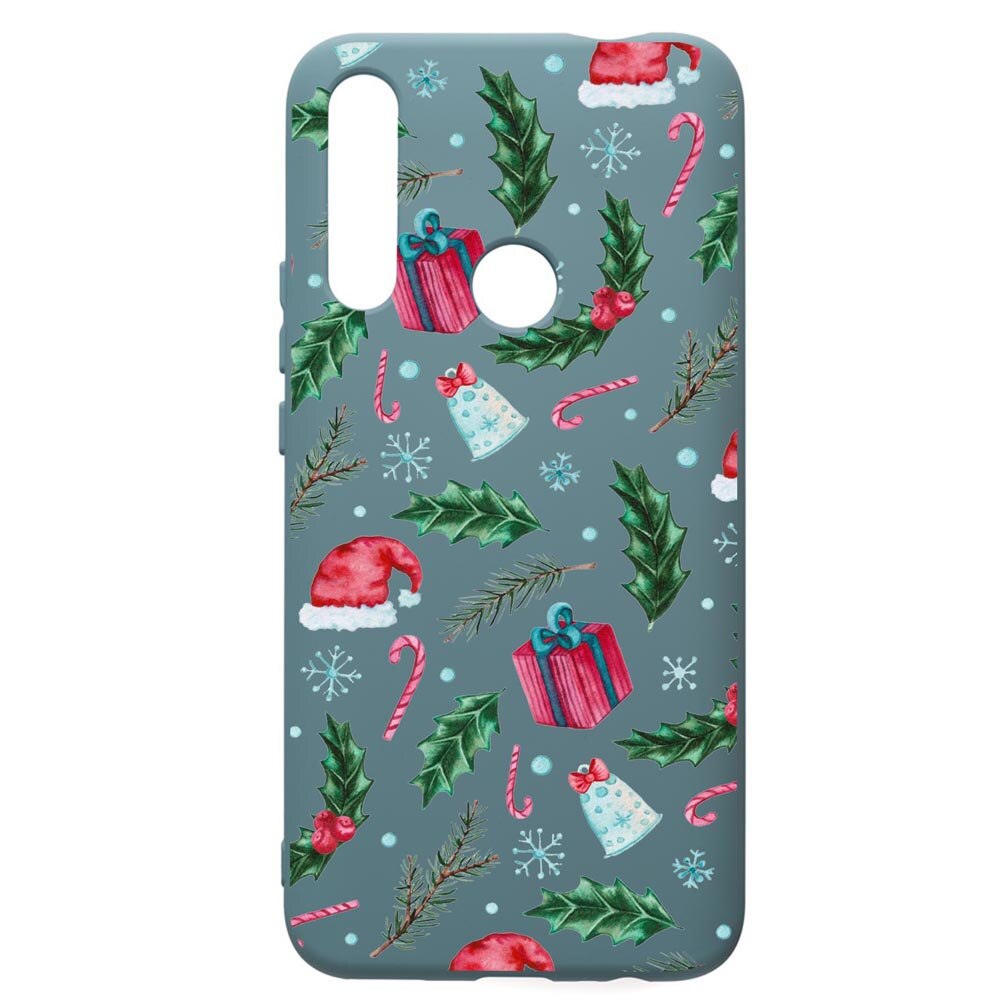 Husa Premium Silicon Compatibila Cu Huawei P Smart Z, Xmas, cu interiorul din material textil, protectie camera, Cornflower, PCF314