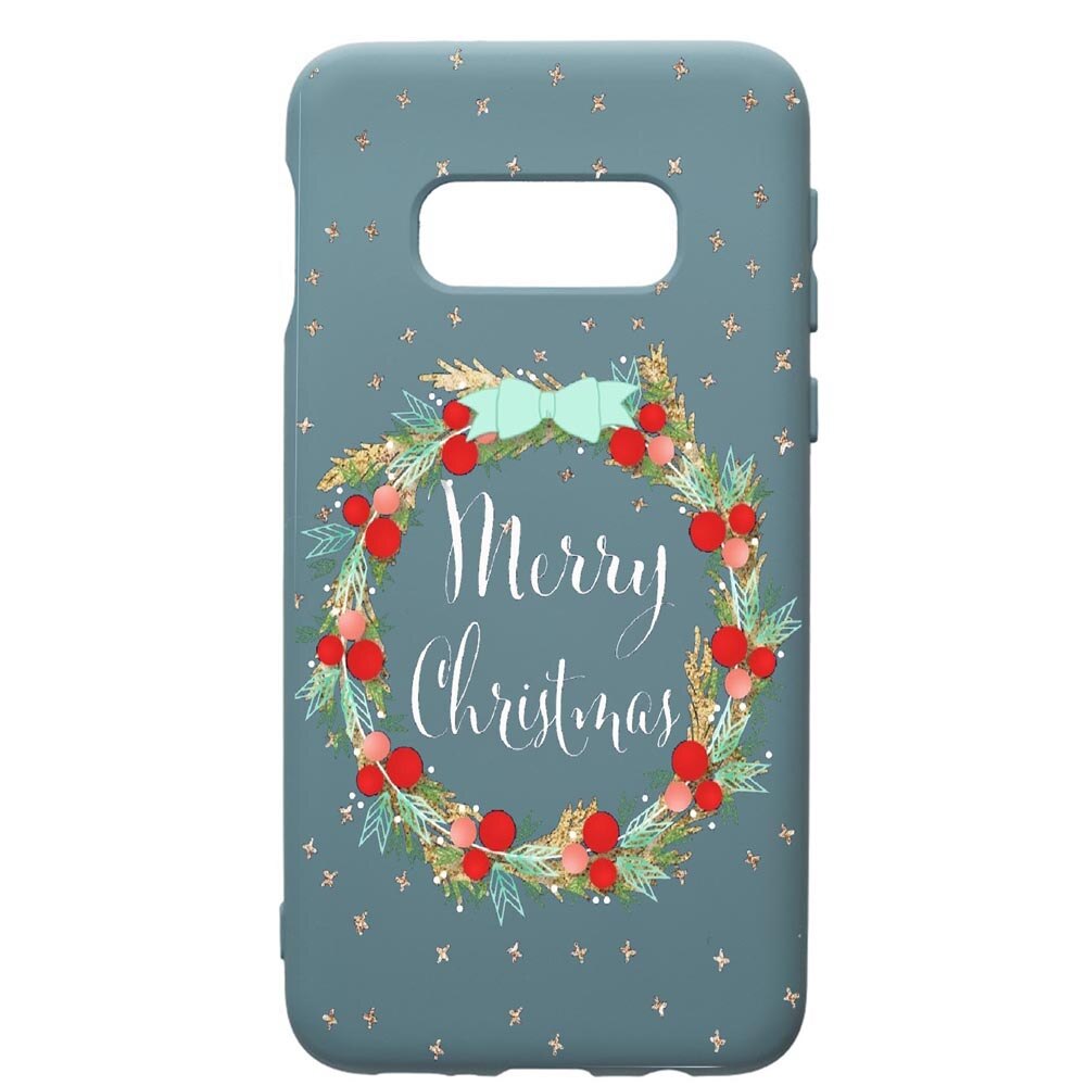 Husa Premium Silicon Compatibila Cu Samsung Galaxy S10E, Xmas, cu interiorul din material textil, protectie camera, Cornflower, PCF312